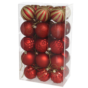 Set topa Krishlindjesh RED 6 cm, 30 copë
