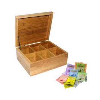 Kuti bamboo për çaj me 6 ndarje