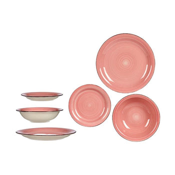 Set pjatash porcelani rozë 18 copë