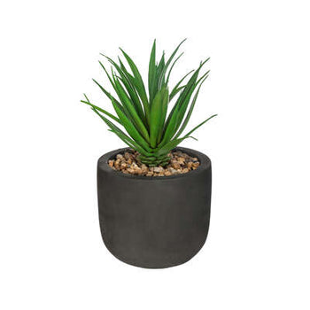 Vazo e zezë me bimë artificiale 20cm