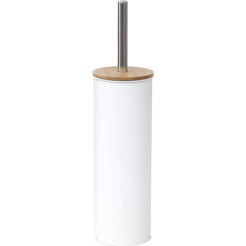 Furce tualeti metal + kapak bambu - E bardhe